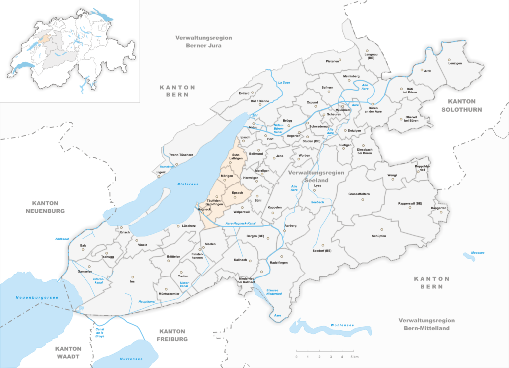 Karte Einzugsgebiet OSZ Täuffelen